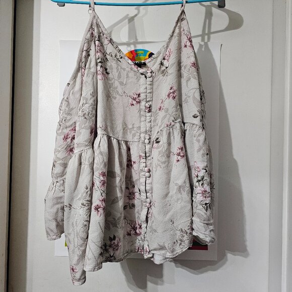 Torrid Baby Doll Cold Shoulder Top - Picture 1 of 12